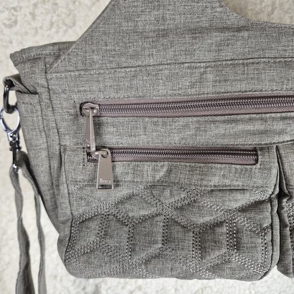 Lug Streetcar Crossbody Bag Gray Quilted Travel Organizer Purse Shoulder RFID - Picture 11 of 13